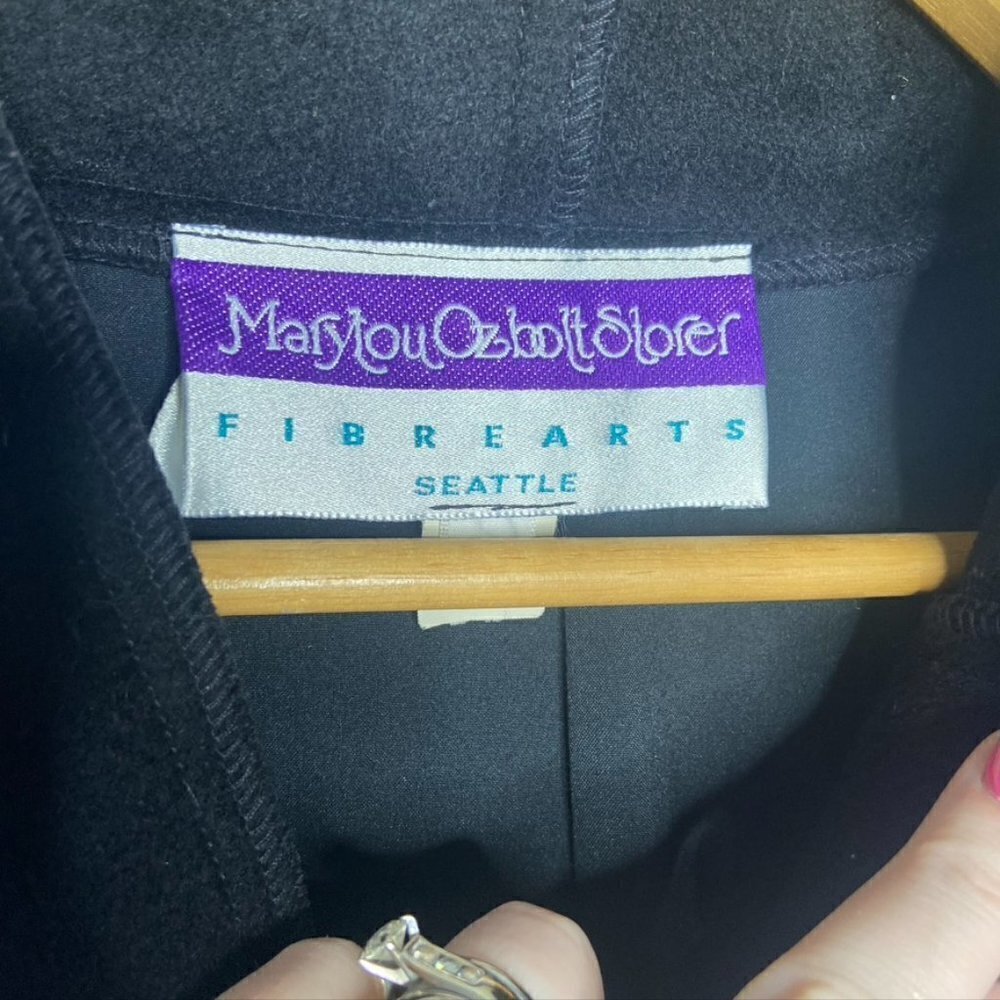Marylou Ozbolt Storer Wool Coat Fibre Arts Purple Red Size Petite - Picture 6 of 11